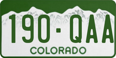CO license plate 190QAA