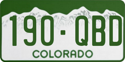 CO license plate 190QBD