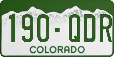 CO license plate 190QDR
