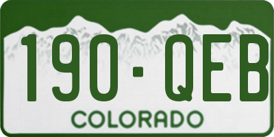 CO license plate 190QEB