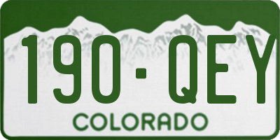 CO license plate 190QEY