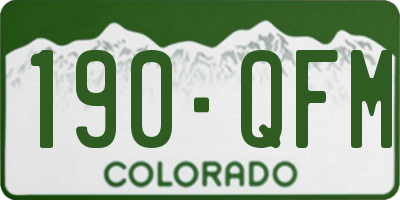 CO license plate 190QFM