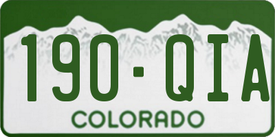 CO license plate 190QIA