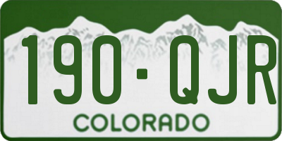 CO license plate 190QJR