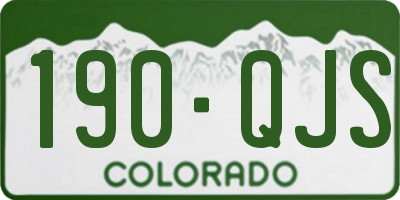 CO license plate 190QJS