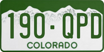 CO license plate 190QPD