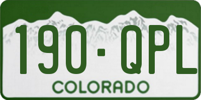 CO license plate 190QPL