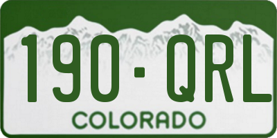 CO license plate 190QRL