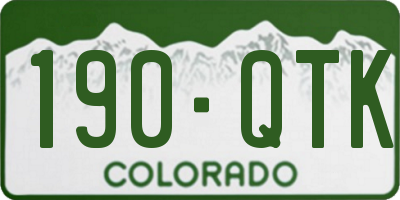 CO license plate 190QTK