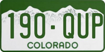 CO license plate 190QUP