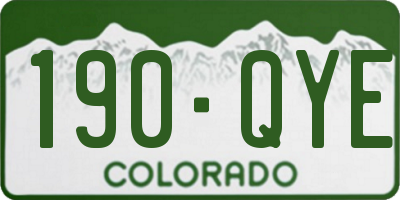 CO license plate 190QYE