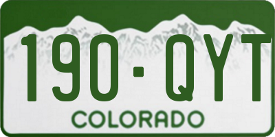 CO license plate 190QYT