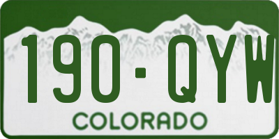 CO license plate 190QYW