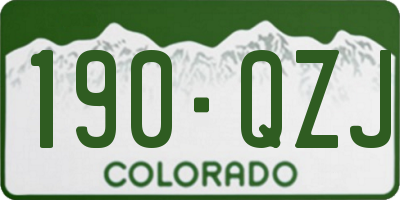 CO license plate 190QZJ