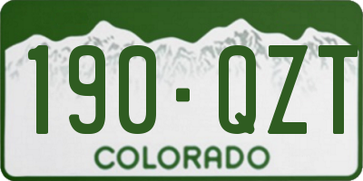 CO license plate 190QZT