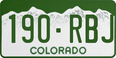 CO license plate 190RBJ