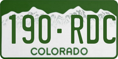 CO license plate 190RDC
