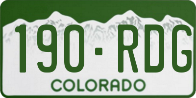 CO license plate 190RDG
