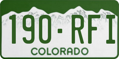 CO license plate 190RFI