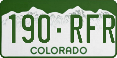 CO license plate 190RFR