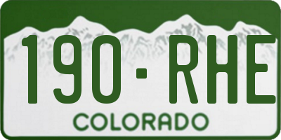 CO license plate 190RHE
