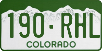 CO license plate 190RHL
