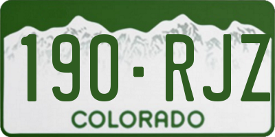 CO license plate 190RJZ