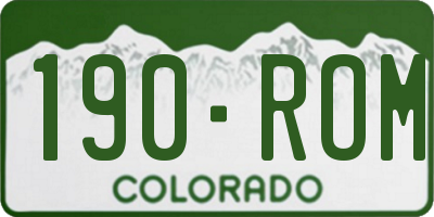 CO license plate 190ROM