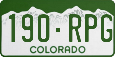 CO license plate 190RPG
