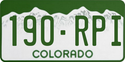 CO license plate 190RPI