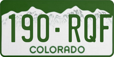 CO license plate 190RQF