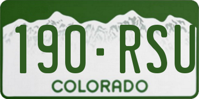 CO license plate 190RSU