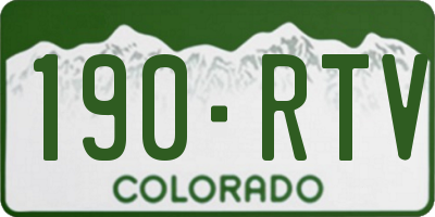 CO license plate 190RTV