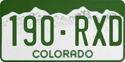 CO license plate 190RXD