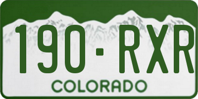 CO license plate 190RXR