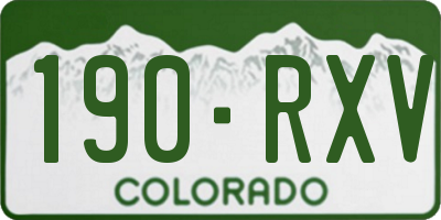 CO license plate 190RXV