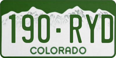 CO license plate 190RYD