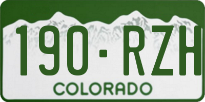 CO license plate 190RZH