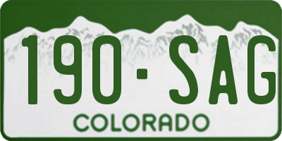 CO license plate 190SAG