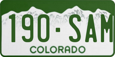 CO license plate 190SAM
