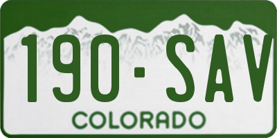 CO license plate 190SAV
