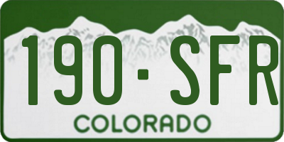 CO license plate 190SFR