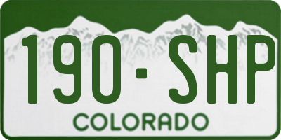 CO license plate 190SHP