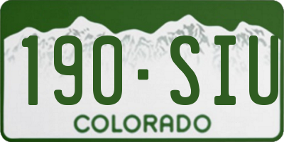CO license plate 190SIU