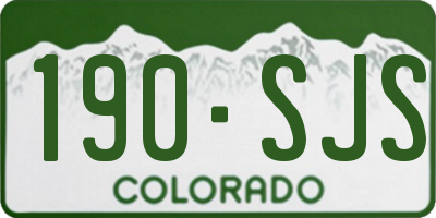 CO license plate 190SJS