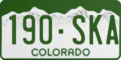 CO license plate 190SKA