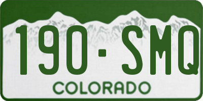 CO license plate 190SMQ