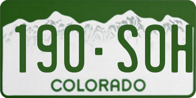 CO license plate 190SOH