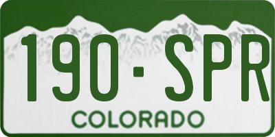 CO license plate 190SPR