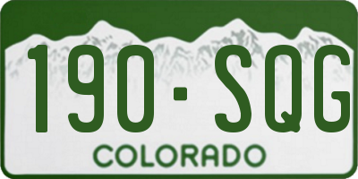 CO license plate 190SQG